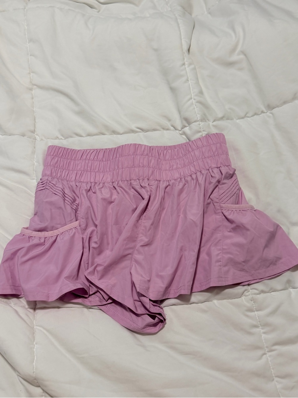 Free People Movement Women’s Pink Athletic Ruffled Shorts